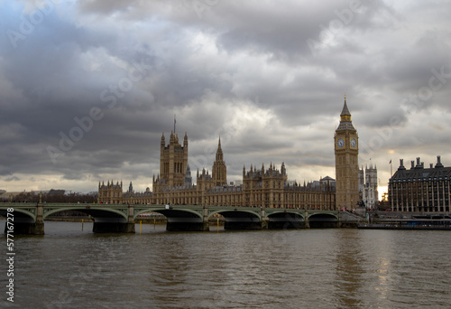 Grey skies over the Palace of Westminster in London  UK