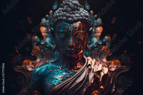 buddha statue with beautiful background Generative AI Art Illustratio