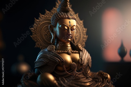 buddha statue with beautiful background Generative AI Art Illustration