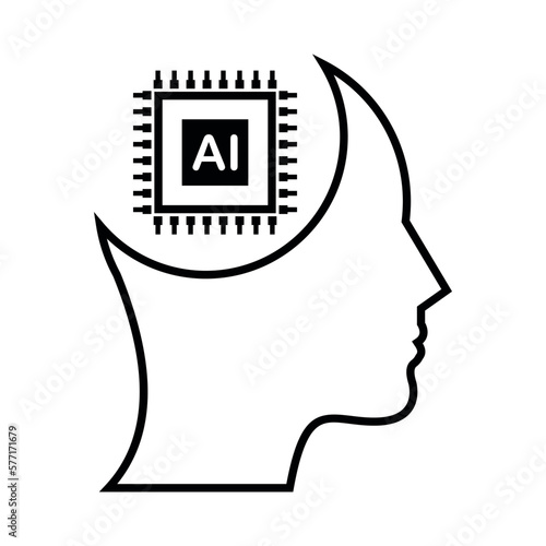 AI. Artificial intelligence. Neural network made with artificial intelligence. Artificial intelligence brain. Vector illustration. 