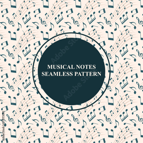 Musical Notes Pattern Ivory Background For Design, Package, Textile, Background Vector Illustration