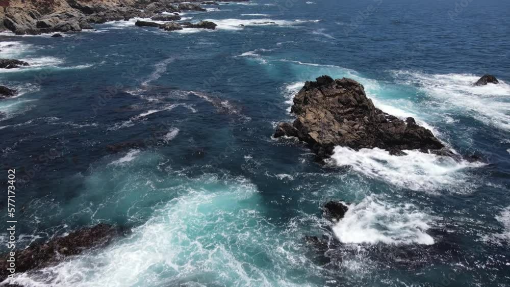 Aerial shot of the rugged coastline along the Pacific Coast Highway in Central California Aerial shot of the rugged coastline along the Pacific Coast Highway in Central California