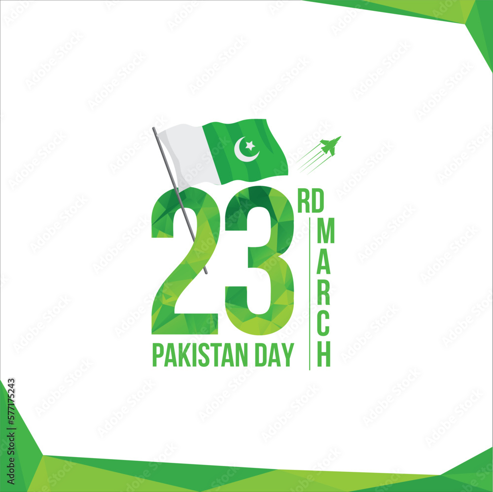 23 March Pakistan Resolution Day with Low poly 23 23 March Pakistan Resolution Day with Low poly 23
