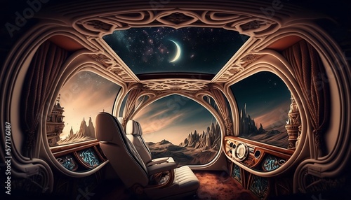 room with a view in space ( ai generated art )