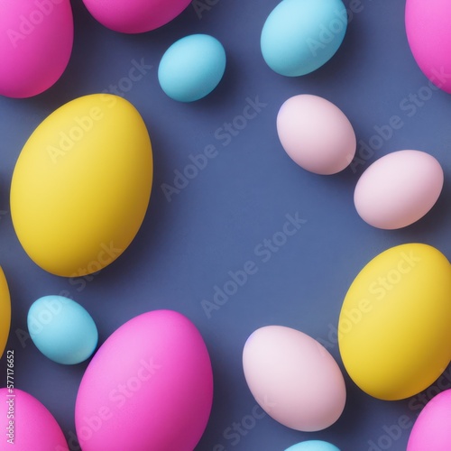 Easter eggs background in pale colors  generative ai