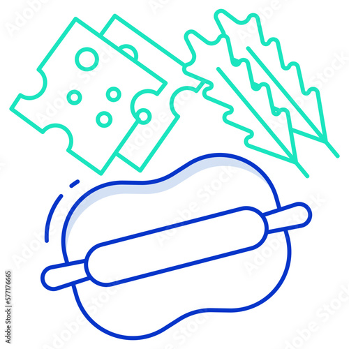 Outlineddough kneading pizza icon