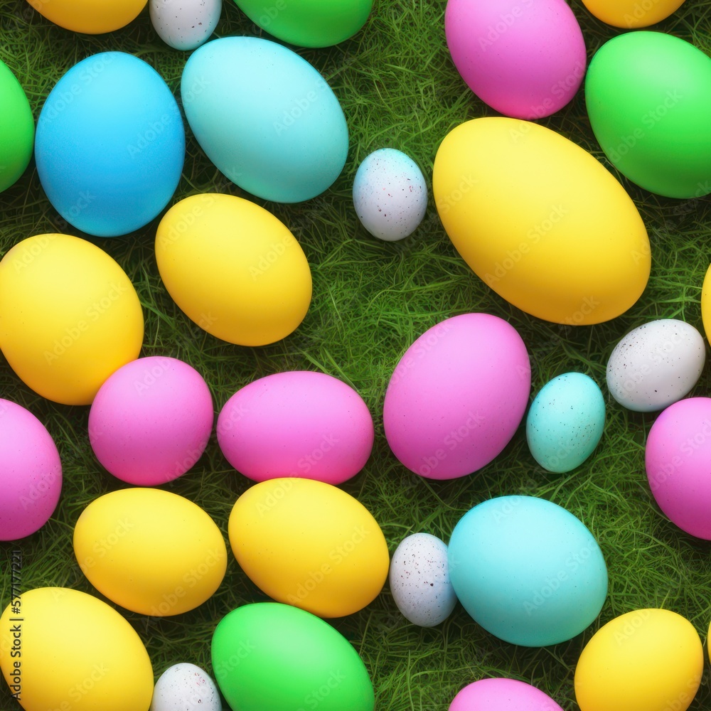Easter eggs background in pale colors, generative ai Easter eggs background in pale colors, generative ai