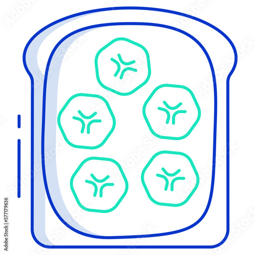 Banana peanut butter toast icon