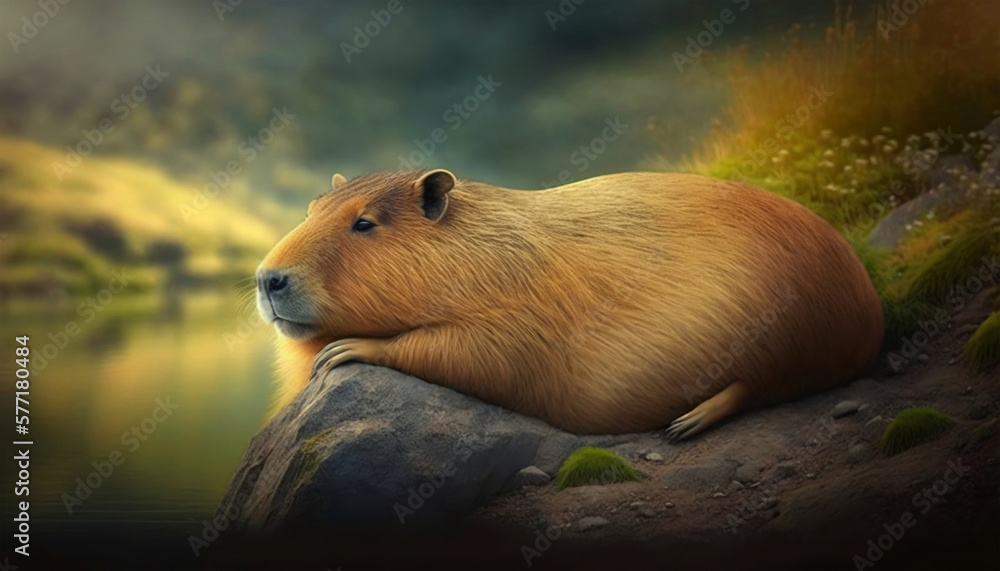 prairie dog in the water, Generative AI prairie dog in the water, Generative AI