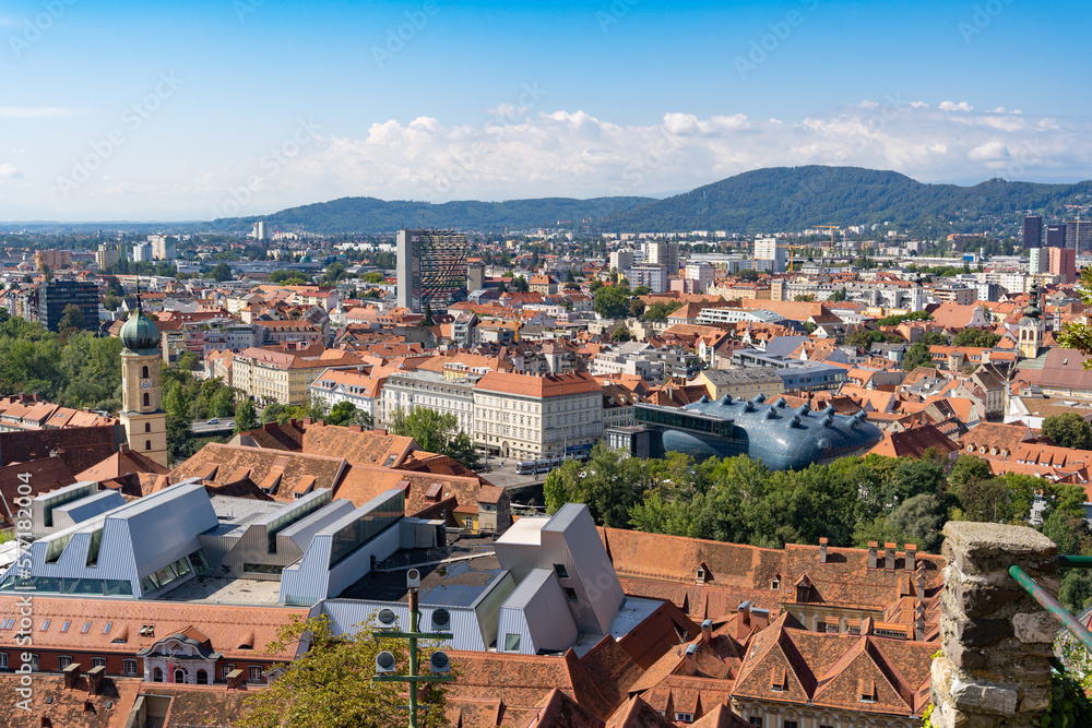 Blick über Graz vom Schloßberg