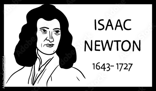 Isaac Newton portrait sketch drawing