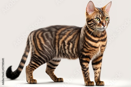 Toyger. cat breed isolated on white background. generative AI