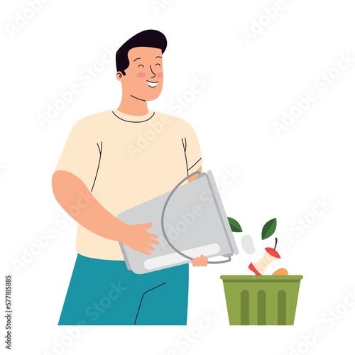 ecologist with organic garbage