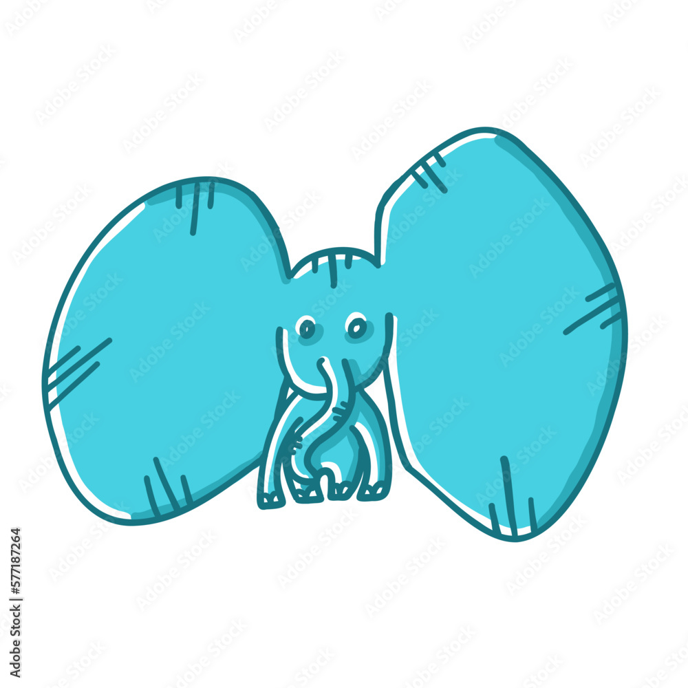 Elephant in cartoon flat style Elephant in cartoon flat style