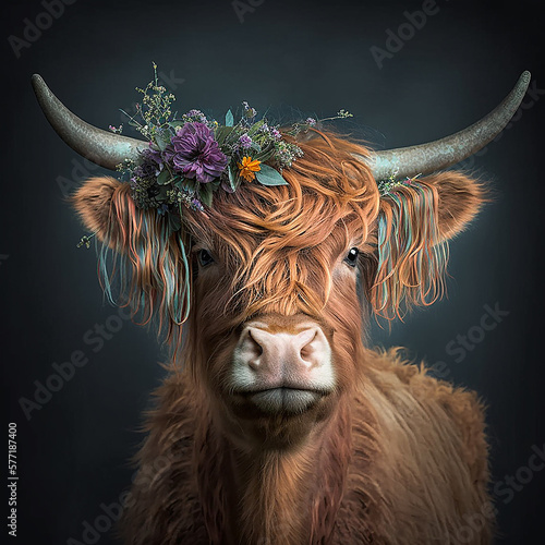 Fototapeta Scottish highland cow