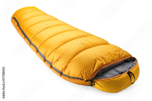 Stay warm and cozy on your next camping trip with this premium sleeping bag. Designed for maximum comfort and insulation, it's the perfect choice. AI generative