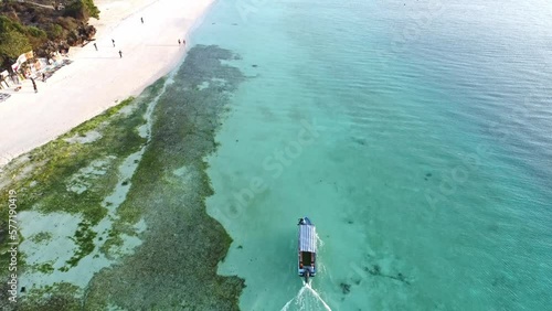 Aerial view of Kendwa and Nungwi beaches on Zanzibar Island, Tanzania
