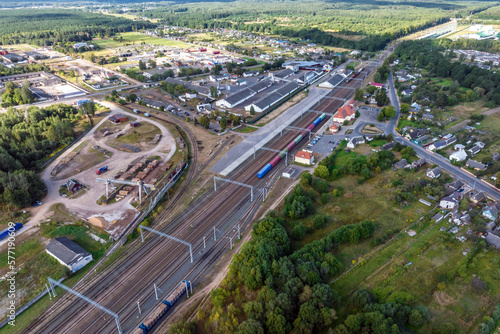 panoramic aerial view of a huge residential complex with high-rise buildings