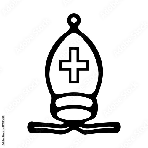 Chess figure bishop icon isolated on white background. Vector illustration.