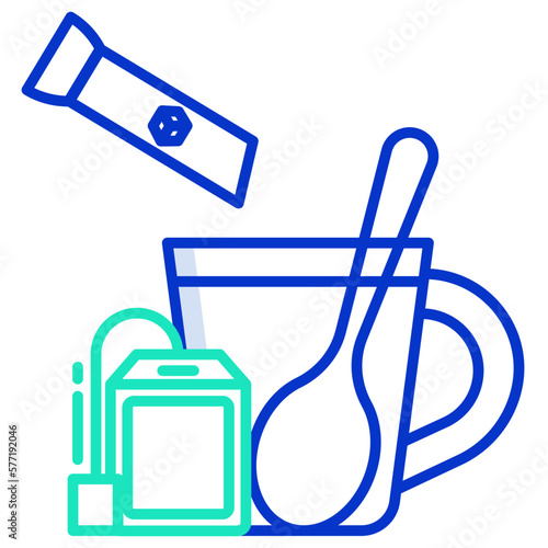 tea white sugar sachet icon