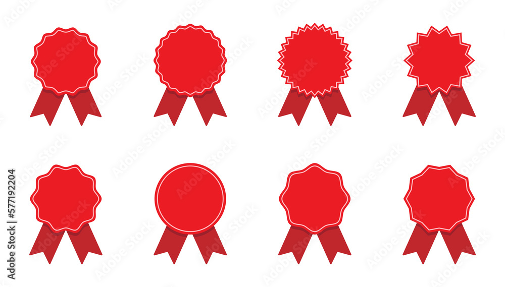 Medal ribbon. Award badge set. Vector seal Stock Vector | Adobe Stock