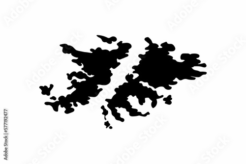 MALVINAS ISLANDS, SILHOUETTE IN BLACK COLOR, ISOLATED IMAGE