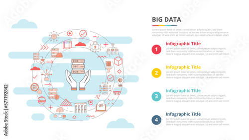 big data concept for infographic template banner with four point list information