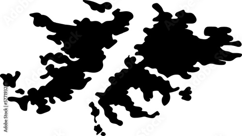 MALVINAS ISLANDS, SILHOUETTE IN BLACK COLOR, ISOLATED IMAGE, PNG photo