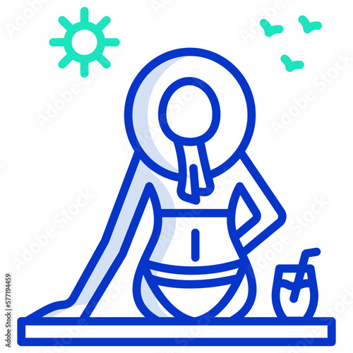 Lady sunbath  icon