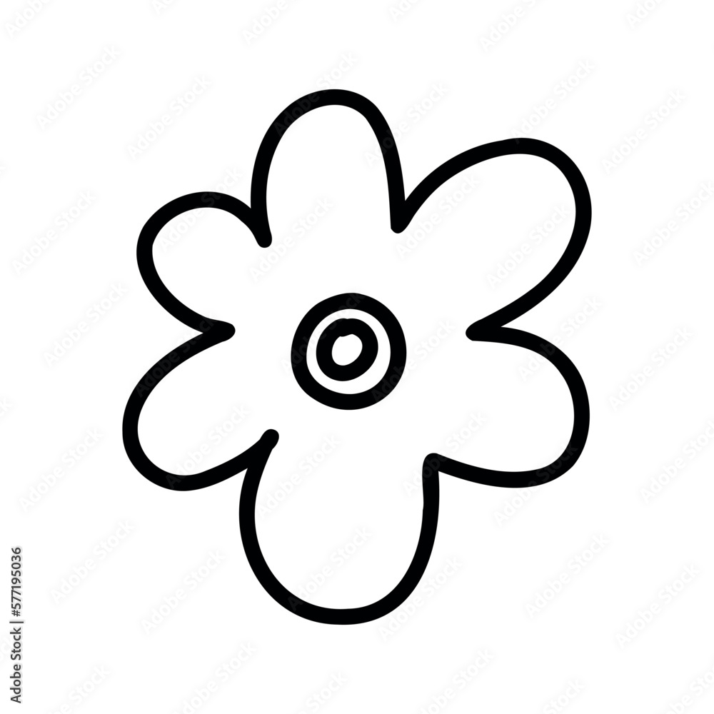 Flower cartoon vector illustration in doodle style Flower cartoon vector illustration in doodle style