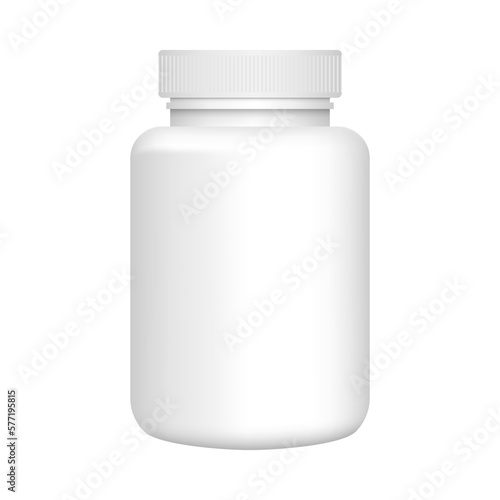 White pill bottle vector mockup