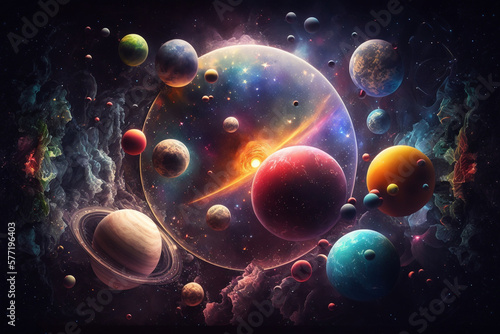 Galaxy and planets