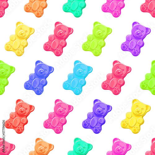 Rainbow gummy bears. Seamless pattern. Texture for fabric, wallpaper, decorative print	
