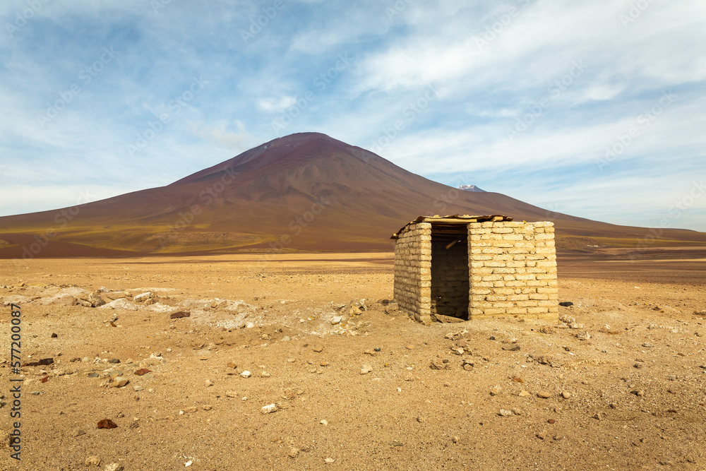 Altiplano volcanic landscape of Potosi Region with Shelter and valleys, Bolivia