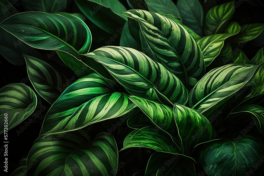 illustration, green leaves on plants, ai generative illustration, green leaves on plants, ai generative
