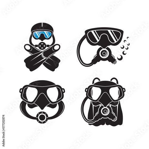 Diving goggles icon symbol,illustration design template.