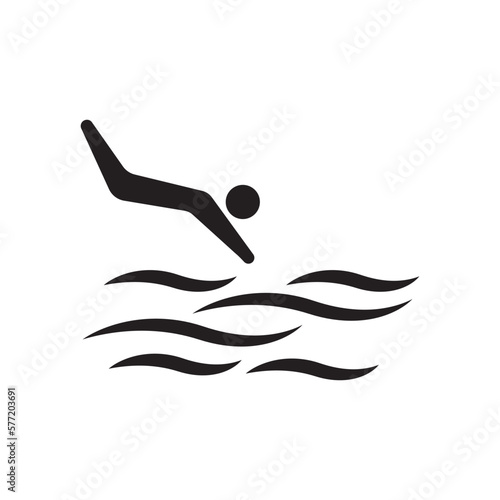 Swimming sport logo ilustration vector design template