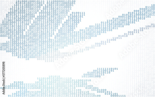 Binary background by ones and zeros with digital flow. Vector pattern