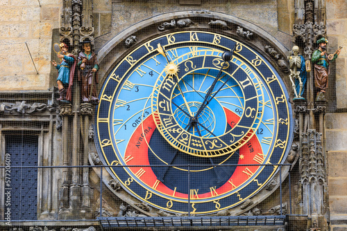Canvas Print Prague astronomical clock close-up
