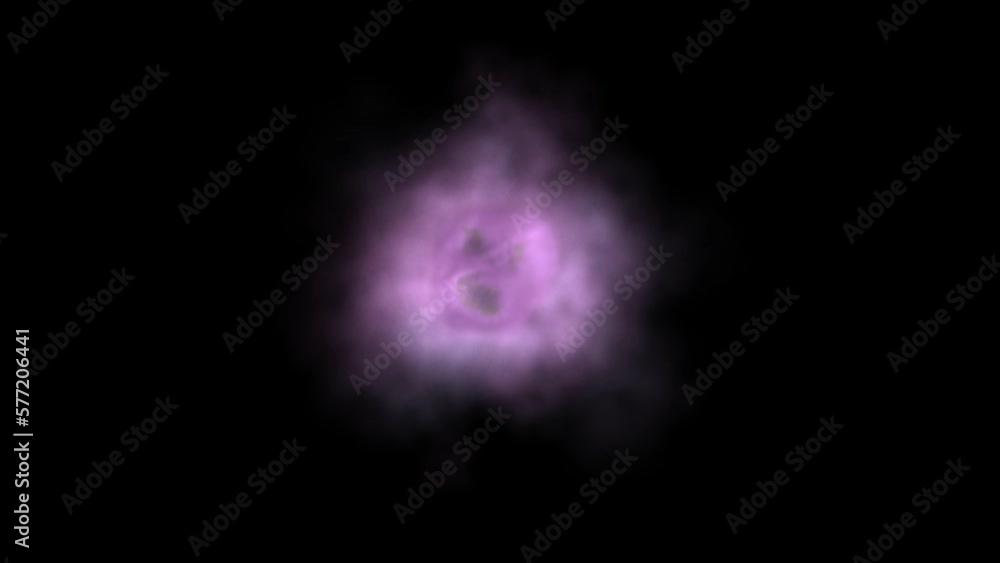 Realistic purple smoke with a spooky face inside the smoke. Realistic purple smoke with a spooky face inside the smoke.