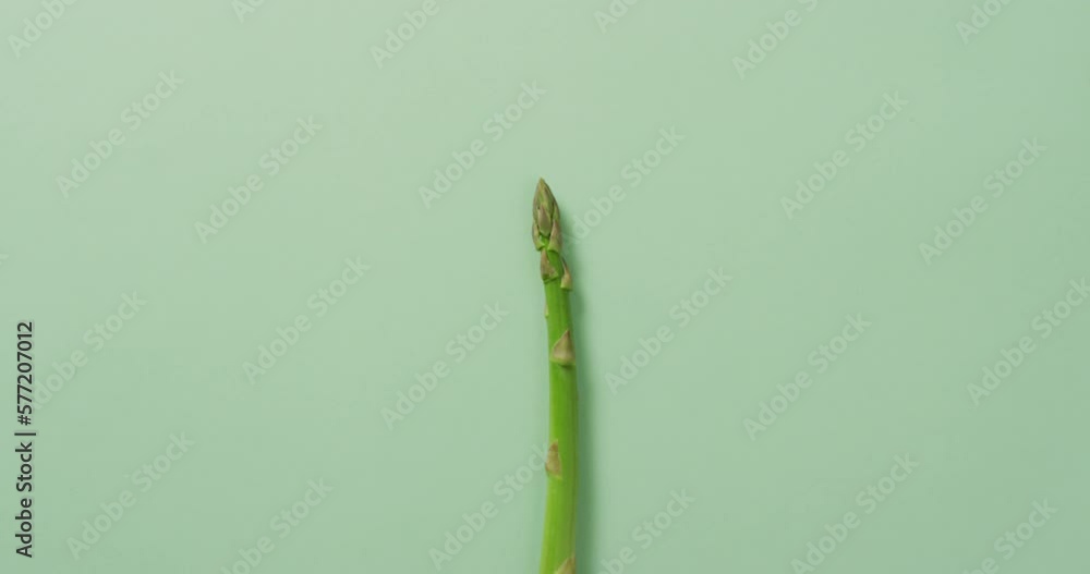 Video of fresh asparagus with copy space over green background Video of fresh asparagus with copy space over green background