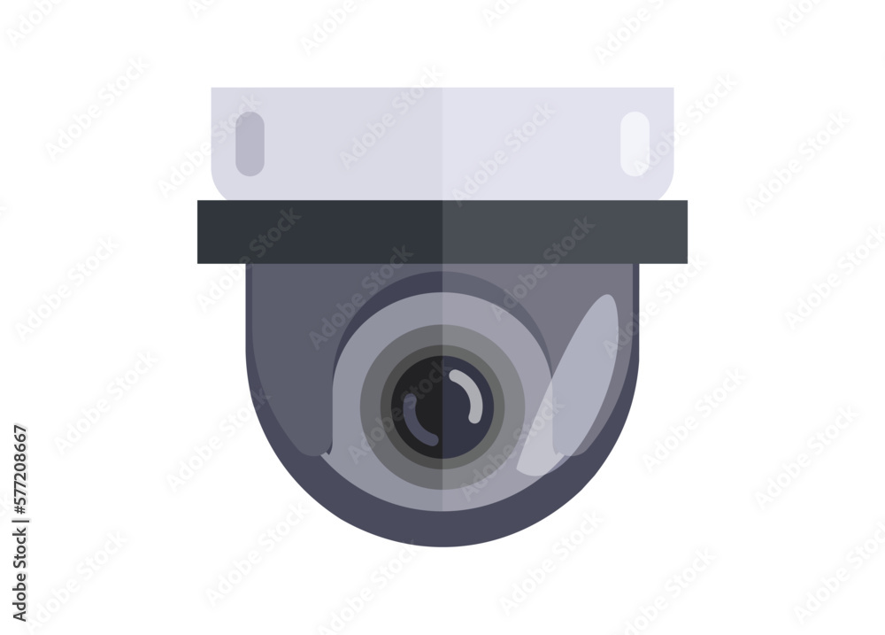 Round CCTV. Simple flat illustration. Round CCTV. Simple flat illustration.