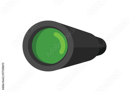 Monocular in perspective view. Simple flat illustration.
