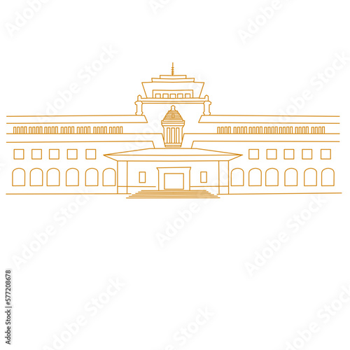 A lendmark building in Bandung or Gedung Sate