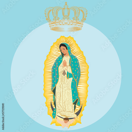 Our Lady of Guadalupe with crown, Virgin Religion, Virgen De Guadalupe, Feast of the Virgin of Guadalupe, Catholicism, Basilica, Cathedral