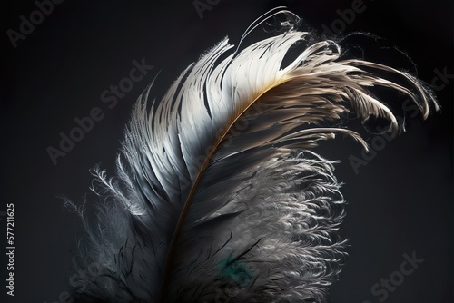 Exotic feather. Generative AI illustration