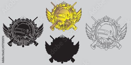 logo design, pubg vector illustration gold. Cool gaming for fun