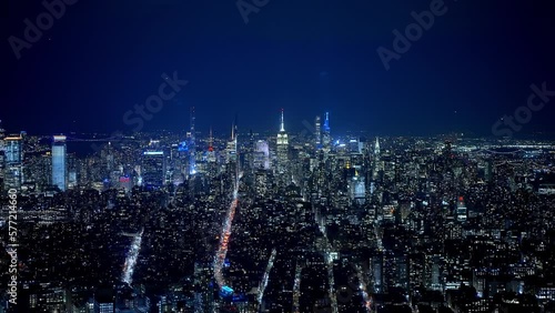New York City from above - the city lights at night - travel photography