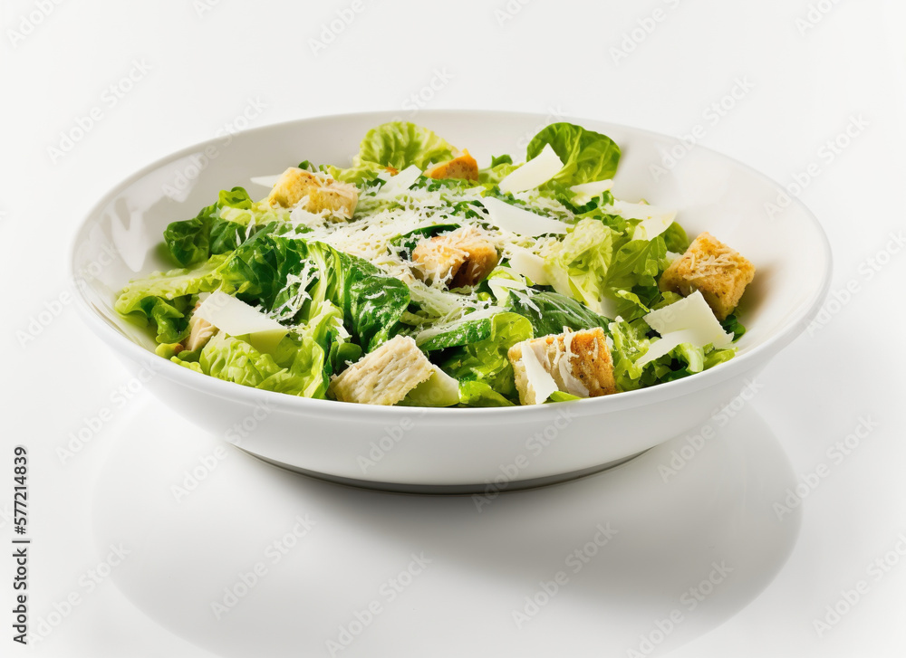 Caesar Salad on the white background IA