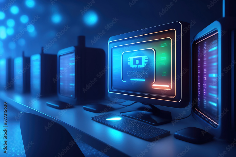 Generative AI: cybersecurity concept, cloud and information Stock ...